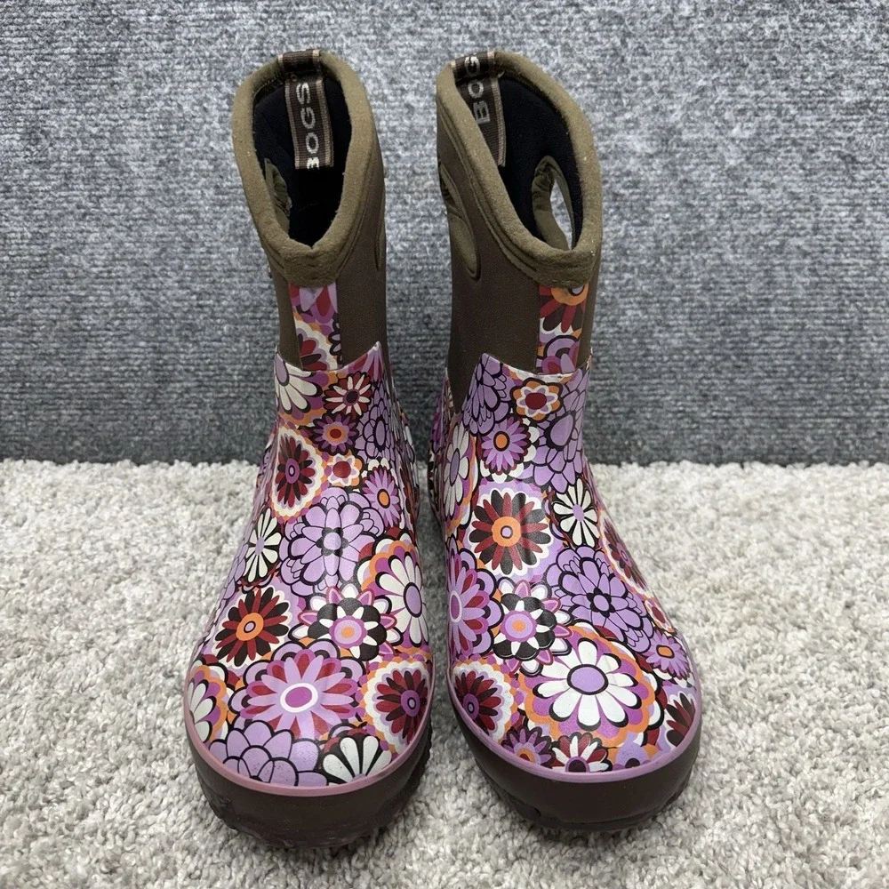 Boggs Classic Mid Ambrosia 52333 floral rubber fabric rain boots women's size 7